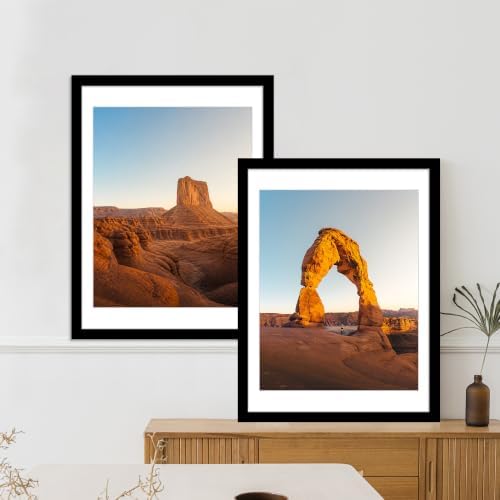 Hongkee 16x20 Frames Set of 4, 16 x 20 Black Wood Style(Mat 11x14) - Image 6