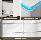 9 Drawer Dresser for Bedroom, 63" Long White Chest of Drawers w/LED Lights - Image 5
