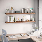 Ballucci Floating Shelves for Wall, 48" Wood Wall Shelf Set of 2, with Invisible Brackets for Bathroom, Living Room, Bedroom, Kitchen, Nursery, 8" Deep, Rustic Brown - Image 4