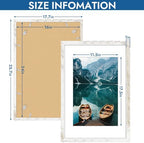 Hongkee 16x24 Frame Set of 4, 16 x 24 Distressed White Wood(Mat 12x18) - Image 3