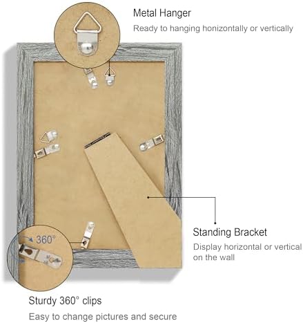 Hongkee 5.5 x 8.5 Diploma Frame Set of 4, Made of Real Glass and Grey Frame, 5.5 by 8.5 Photo for Wall or Tabletop - Image 5