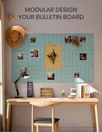 Fluxynara 36" x 24" Large Felt Bulletin Board, Aqua Blue - Image 6