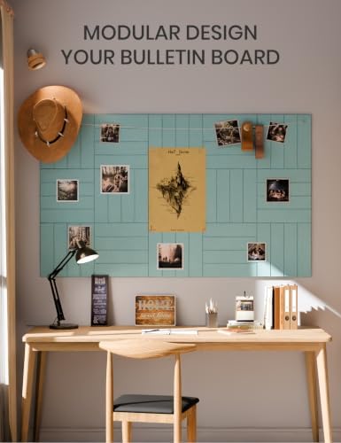 Fluxynara 36" x 24" Large Felt Bulletin Board, Aqua Blue - Image 6