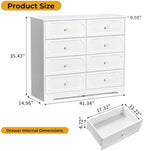 Karl home 8 Drawers White Dresser, Tall Wood Chest for Bedroom - Image 3