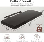 30" Black Floating Shelves 12inch Deep Wall Shelf, Set of 2 - Image 2