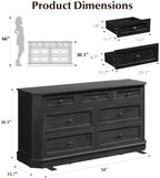 7 Drawers Dresser for Bedroom, 54" Wide Chest of Drawers w/Charging Station - Image 2