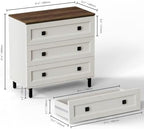 FENSULN Modern White Dresser for Bedroom with 9 Drawers, 3 in 1 Wooden Chest of Drawers with Organizer Storage for Bed Room,Livingroom Hallway - Image 2
