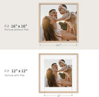 puthiac 16x16 Solid Oak Wood Picture Frame, Natural Oak, 1 Pack - Image 4