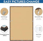 Hongkee 24x36 Poster Frame Set of 4, 24 x 36 Rustic Brown Wood (Mat 20x30) - Image 5