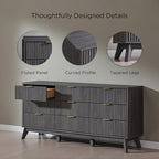 T4TREAM 63" Wide Fluted 9 Drawer Dresser for Bedroom, Dark Alder - Image 5