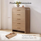 Curved Drawer Dresser for Bedroom with 5 Drawers, 31'' Wide Chest of Drawer - Image 2