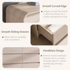 Aitjunz Modern 6 Drawers Dresser for Bedroom, 47" Wide Wood Dressers, Cream - Image 5