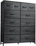 WLIVE 12 Drawer Tall Fabric Dresser Bedroom Storage Chest, Charcoal by WLIVE