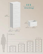 SONGMICS Dresser for Bedroom, Tall Dresser with 5 Fabric Drawers - Image 2