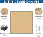 Hongkee 16x16 Frame Set of 4, 16 x 16 Grey Wood Style(Mat 12x12) - Image 5