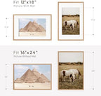 16x24 Poster Frame, Solid Oak Wood 16x24 Frames with Mat to 12x18 - Image 3