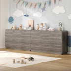 BORNOON Dresser for Bedroom with 9 Drawers, Fluted Chest of Drawers with Round Curved Corner, Hidden Handles, Modern Wood Storage Organizer for Bedroom, Nursery, Living Room - Image 6