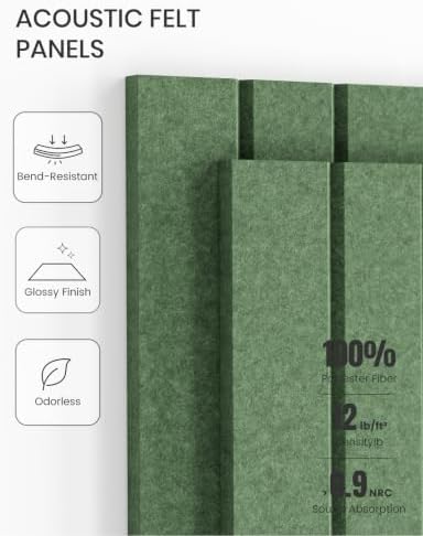 Fluxynara 36" x 24" Large Felt Bulletin Board, Moss Green - Image 5