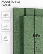 Fluxynara 36" x 24" Large Felt Bulletin Board, Moss Green - Image 5