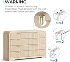 LINSY HOME 8-Drawer Fluted Dresser for Bedroom, Light Oak, Mid Century - Image 7