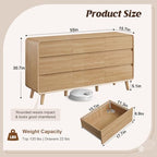 Nasonet 9 Drawer Dresser for Bedroom, 55'' Wide Modern Wood Chest of Drawers, Large Storage Drawer Dresser TV Stand, Oak - Image 2