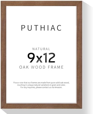 puthiac 9x12 Solid Oak Wood Picture Frame, Walnut, 1 Pack by PUTHIAC