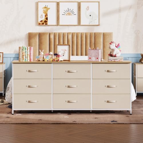 WLIVE Dresser TV Stand for 75 Inch TV, 9 Drawer Dresser for Bedroom - Image 4
