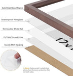 puthiac 12x18 Solid Oak Wood Picture Frame, Walnut, 1 Pack - Image 2