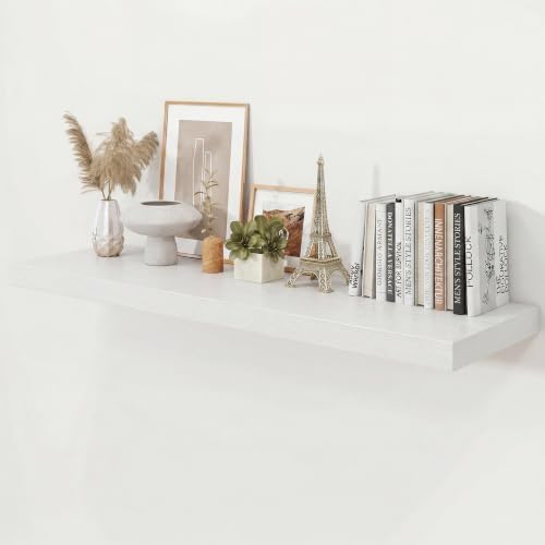 48" White Floating Shelves 12inch Deep Wall Shelf, Set of 1 by Ornawit