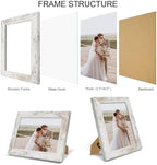 Hongkee 5.5 x 8.5 Diploma Frame Set of 4, Made of Real Glass and Distressed White Frame, 5.5 by 8.5 Photo for Wall or Tabletop - Image 3