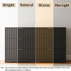 Fluted 6 Drawers Dresser for Bedroom, 55" Wide Wood Dressers, Black - Image 5