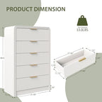 Decofy Fluted 5 Drawers Dresser, 48" Tall Chest of Drawers for Bedroom - Image 2