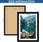 Hongkee 13x19 Picture Frame Set of 4, 13 x 19 Black Wood Style(Mat 11x17) - Image 3