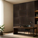 Art3d 12-Pack Acoustic Wood Slat Panel & Ceiling Tile, 2 x 2 ft, Walnut - Image 3