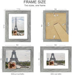 Hongkee 6x8 Picture Frame Set of 4, Made of Real Glass and Grey Frame - Display Picture 4x6 with Mat or 6x8 Without Mat, 6 by 8 Photo for Wall or Tabletop - Image 2