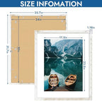 Hongkee 24x30 Frame Set of 4, 24 x 30 Distressed White Wood(Mat 18x24) - Image 3