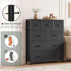 9-Drawer Dresser Anti-Tip Tall Storage Organizer - Image 4