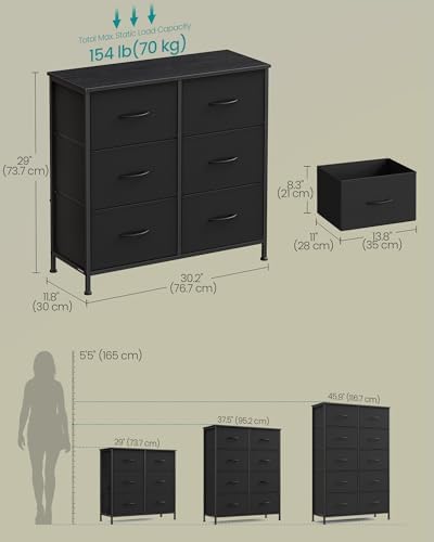 SONGMICS Dresser for Bedroom, Tall Dresser with 6 Fabric Drawers - Image 2