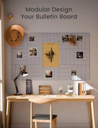 Fluxynara 48" x 36" Large Felt Bulletin Board, Soft Gray - Image 6