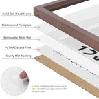 puthiac 12x12 Solid Oak Wood Picture Frames, Walnut, 3 Pack - Image 2
