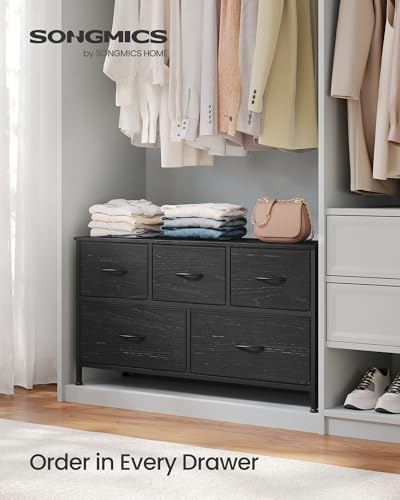 SONGMICS Dresser for Bedroom, Wide Dresser with 5 Fabric Drawers - Image 3