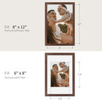 puthiac 8x12 Solid Oak Wood Picture Frames, Walnut, 3 Pack - Image 4