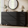 Lulive 6 Drawer Dresser for Bedroom, 55" Wide Chest of Drawers, Black by Lulive