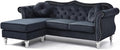 Glory Furniture Hollywood Velvet Sofa Chaise in Black by Glory+Furniture