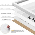 puthiac 10x10 Solid Oak Wood Picture Frame, White, 1 Pack - Image 2