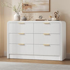 Decofy 47" H Fluted 6-Drawer Dresser for Bedroom, Pure White - Image 5