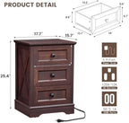 Farmhouse 3 Drawers Dresser for Bedroom,Small Dresser with Charging Station - Image 2