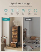 SONGMICS Dresser for Bedroom, Tall Dresser with 5 Fabric Drawers - Image 4
