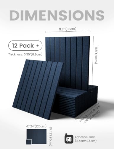 Fluxynara 48" x 36" Large Felt Bulletin Board, Carbon Blue - Image 2