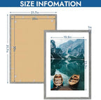 Hongkee 20x30 Frame Set of 4, 20 x 30 Grey Wood Style(Mat 16x24) - Image 3